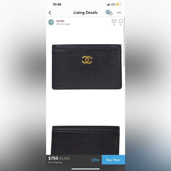 Chanel black goat skin caviar card case - Picture 6 of 6